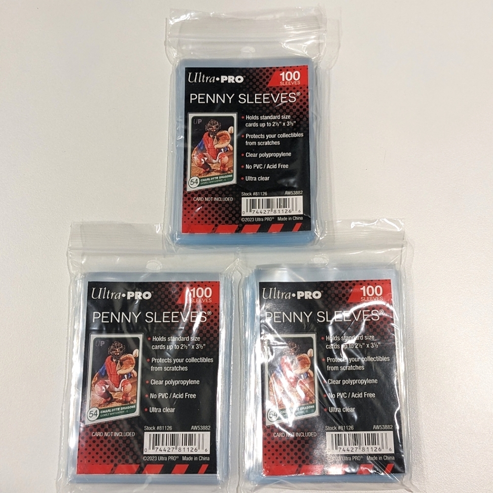 3x Ultra PRO - Penny Sleeves Clear Soft Card Sleeves 100ct. 2.5" x 3.5"
